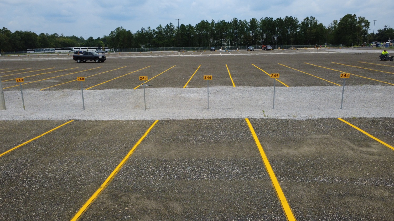 Numbered parking stalls at Riggy's Jacksonville - Pritchard Road truck parking lot